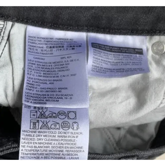 Levi's Jeans Womens 8/29 Black Bold Curve Mid Rise Straight Leg Stretch Denim - Picture 5 of 7